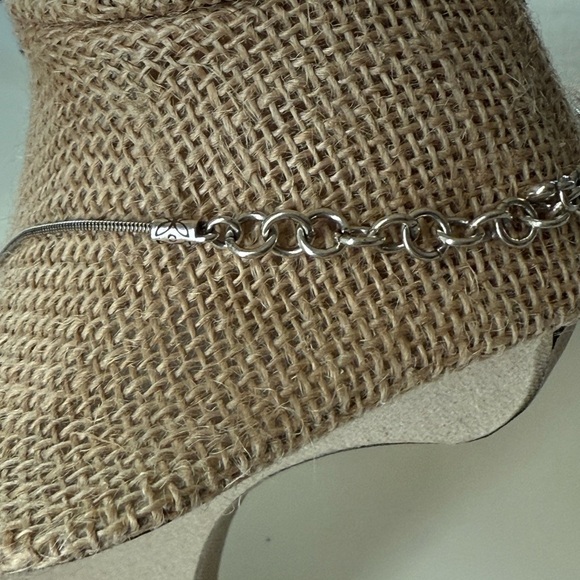 Brighton Geo Twirl Shine Teardrop Rhinestone Silver Twisted Pendant Necklace - Picture 5 of 6